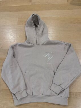 H&M Beige/Tan Hoodie with Embroidered Logo